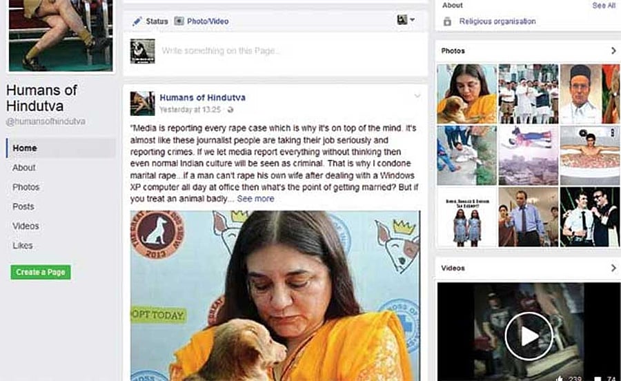 A screenshot from the now-defunct Facebook page. Source: Twitter.