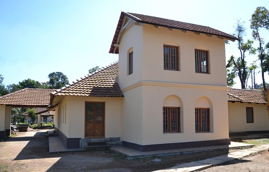 A view of the General Thimayya Memorial Bhavana in Madikeri.