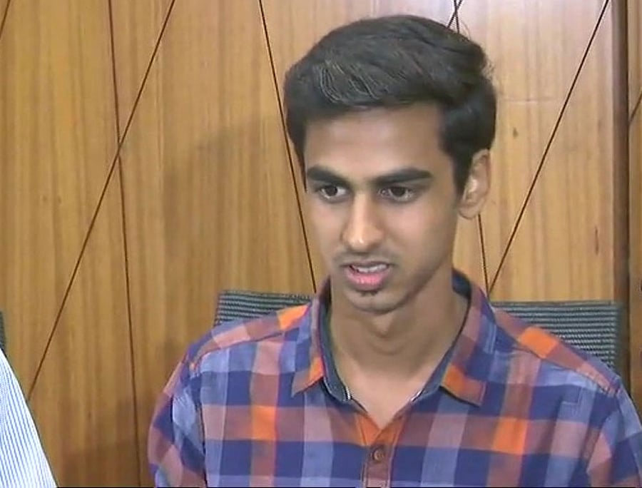 Anuj Loya, the son of special CBI judge B H Loya. Image courtesy: @ANI Twitter