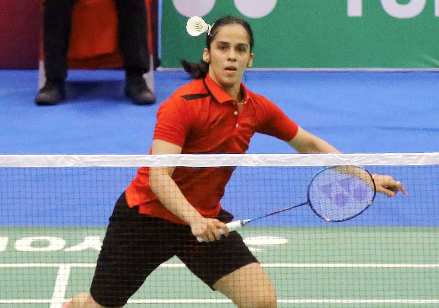Saina beat Sindhi 21-13, 21-19 in the women's singles quaterfinal. PTI file photo.