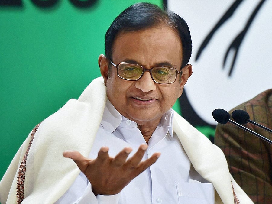 Senior Congress leader and former finance minister P Chidambaram. PTI file photo