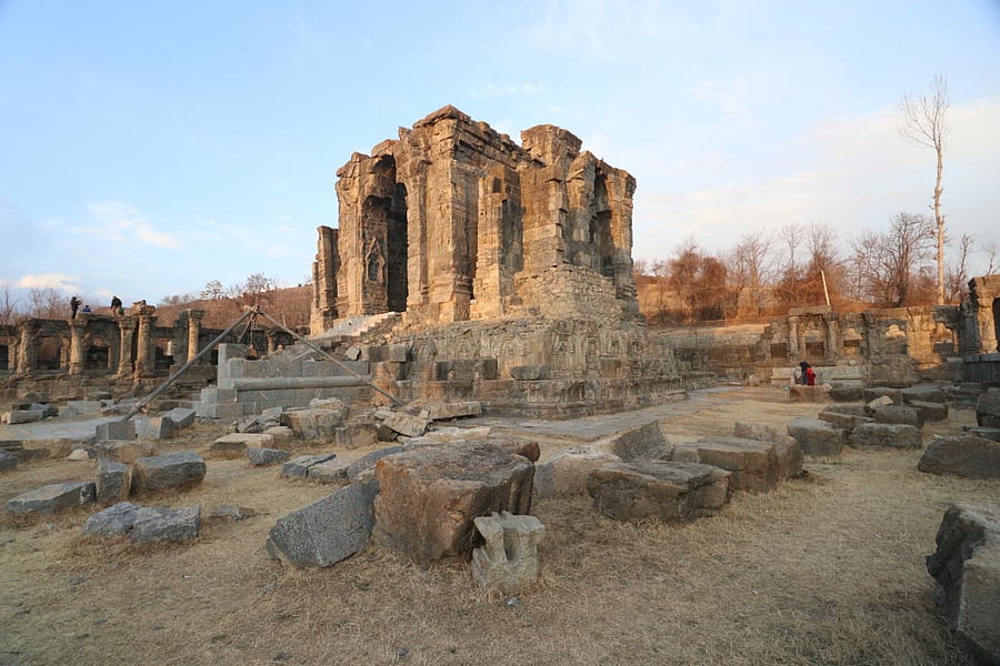 Dilapidated Sun temple in Mattan Karewas in Kashmir Valley. Umer Asif