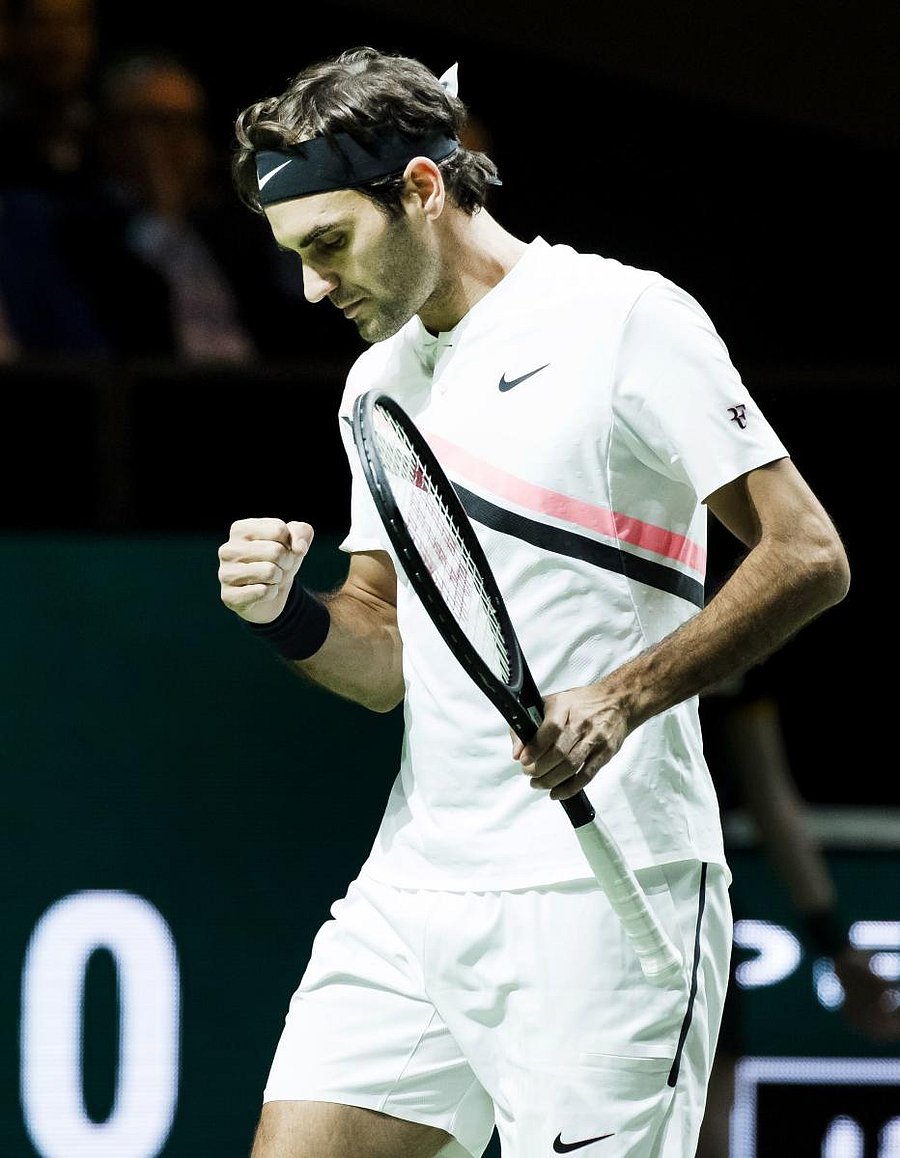 All class: Switzerland's Roger Federer reacts after winning a point during his men's singles match against Ruben Bemelmans of Belgium on Wednesday. AFP