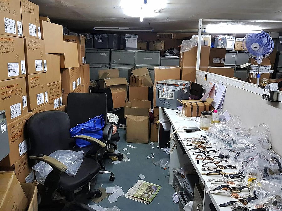 A collection of imported watches which were seized by Enforcement Directorate (ED) during its searches on the premises of diamond merchant Nirav Modi on Friday. PTI Photo / ED
