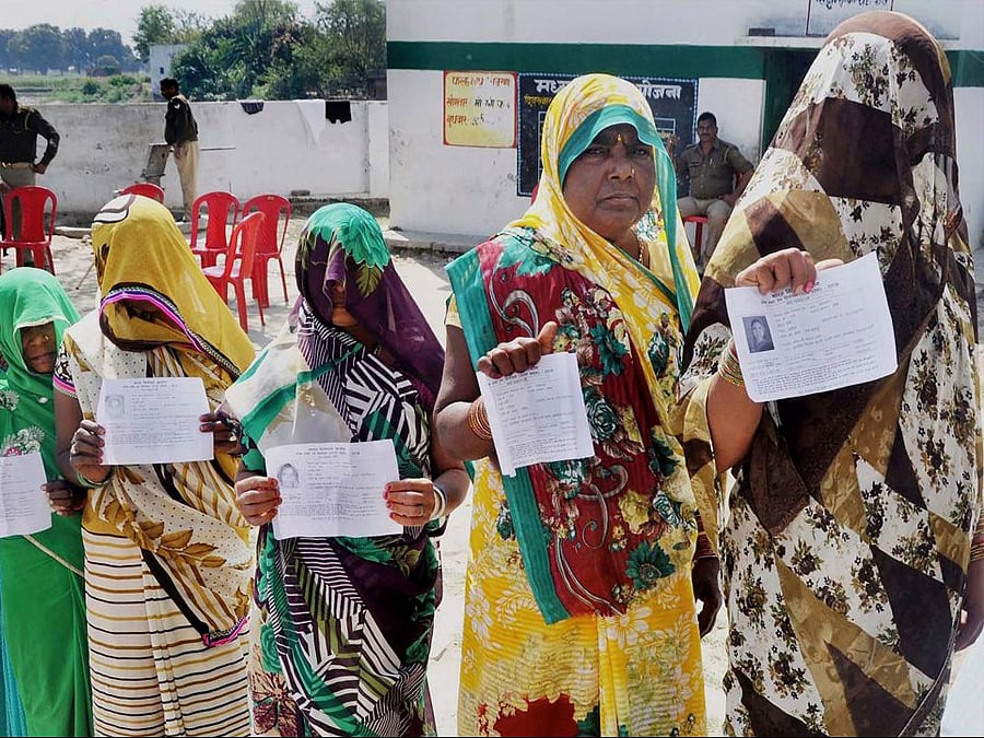 Voter turnout in the three byelections in Bihar on Sunday was relatively poor with around 55% electorate exercising their franchise. PTI photo.