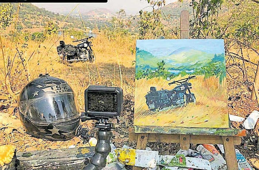 One of the works that will be on display at the moto art show, which will take place between March 31 and April 28.