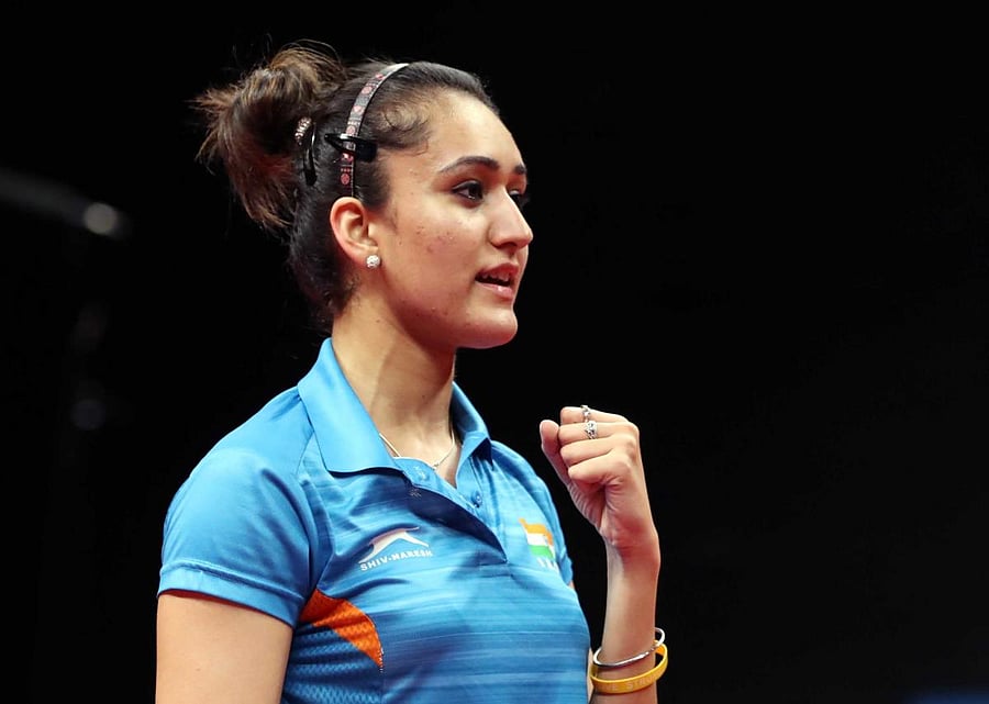 Manika Batra in action. Reuters photo