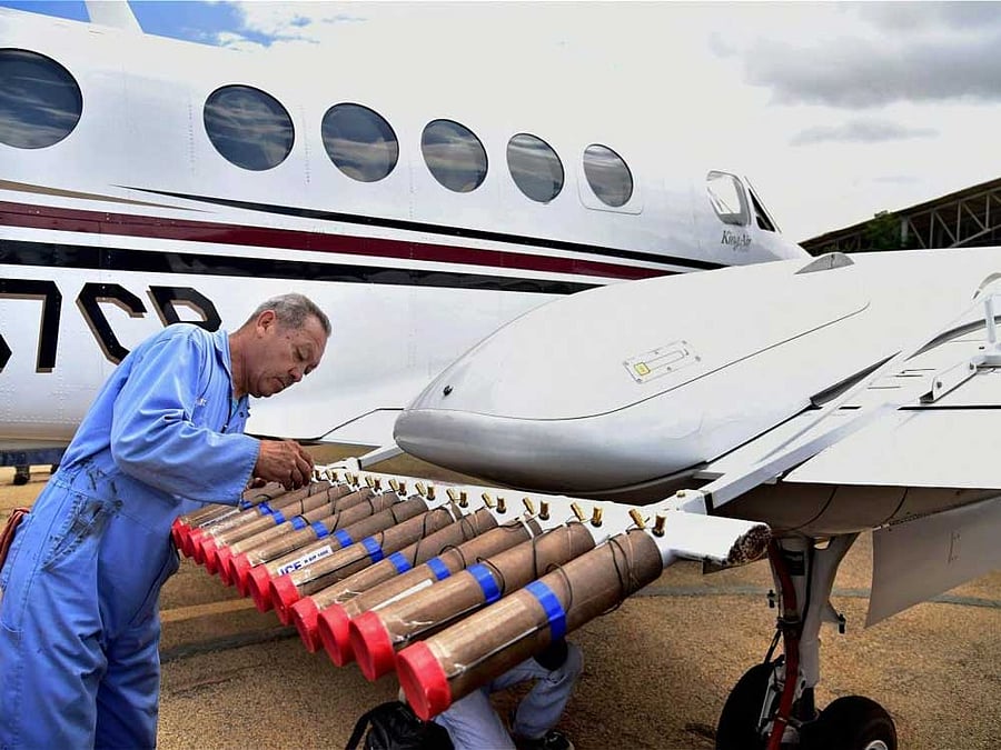Developed way back in the 1940s, cloud-seeding involved spraying the sky with a cocktail of dry-ice and silver iodide, either from a plane or using a rocket. DH file photo