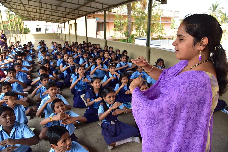 A music session at Geddalahalli Government School in Bengaluru.