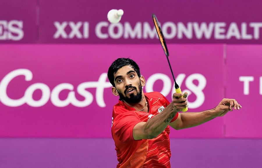FOCUSED India's Kidambi Srikanth returns during his win over Sri Lanka's Niluka Karunaratne in Gold Coast on Thursday. PTI