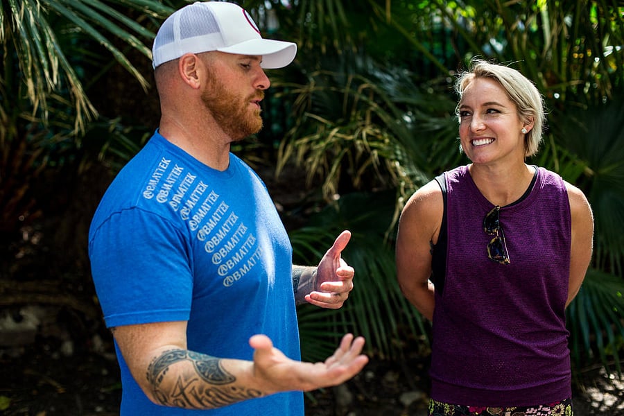 RELATIONSHIP GOALS: Tennis doubles specialist Benthanie Mattek-Sands and husband Justin Sands are undergoing rehabilitation toghether for knee injuries. (Harrison Hill/The New York Times)