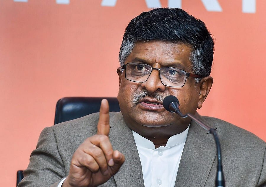 Union Law Minister Ravi Shankar Prasad. PTI File Photo
