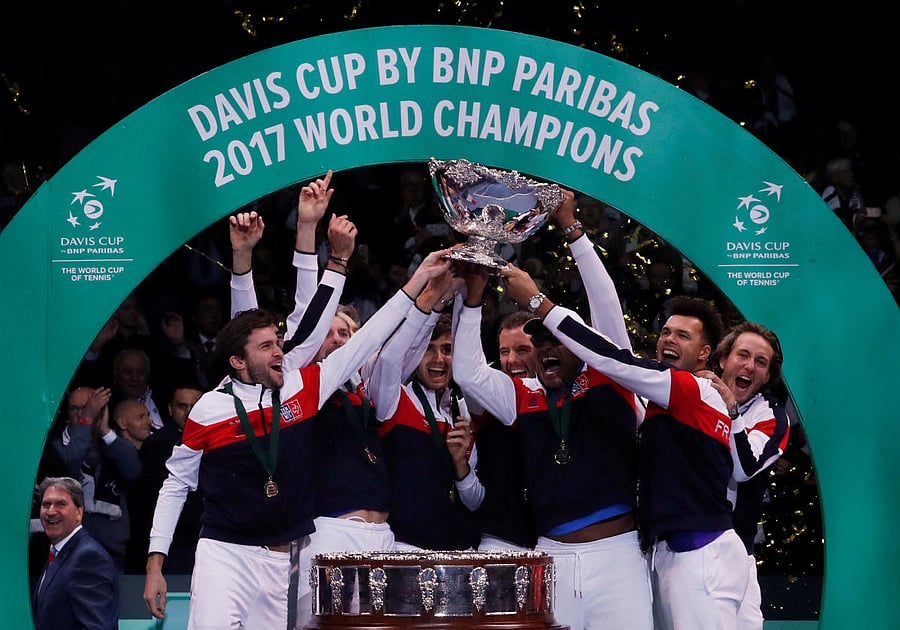France won the Davis Cup title last year beating Belgium 3-2. REUTERS