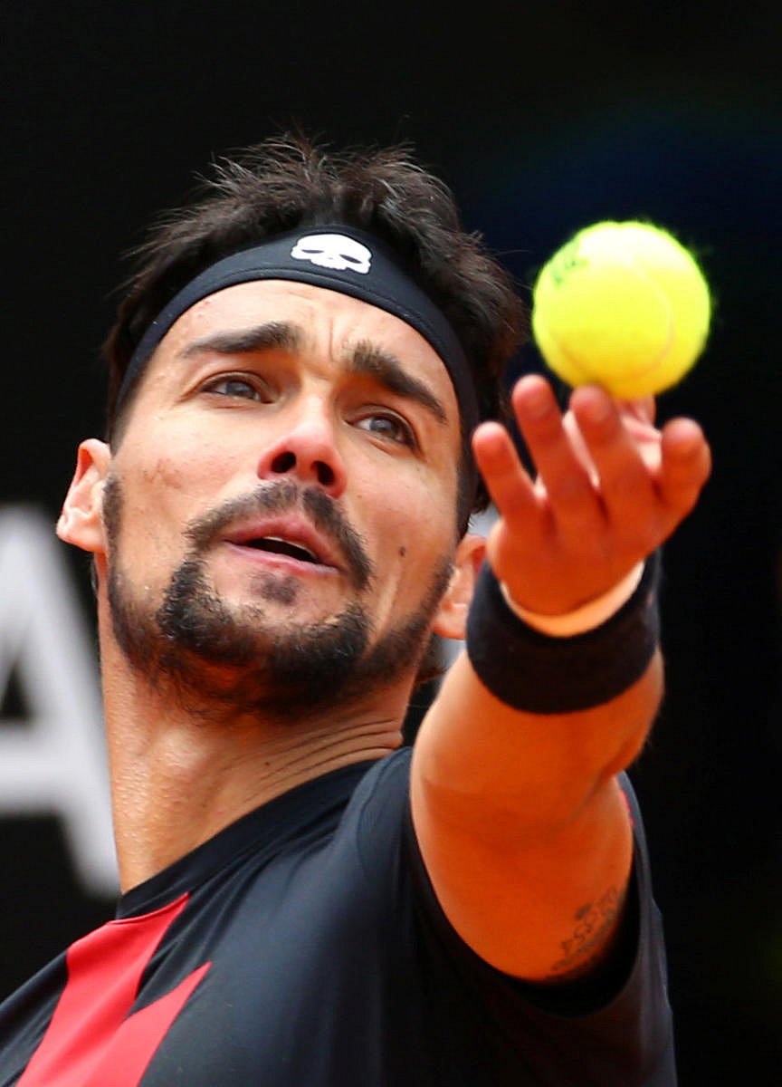 Italy’s Fabio Fognini in action during his win over Austria’s Dominic Thiem. REUTERS
