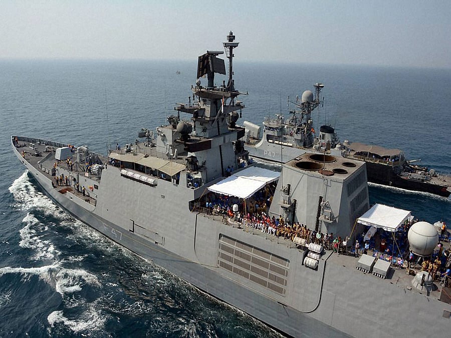 Two Indian warships INS Sahyadri and INS Kamorta along with fleet tanker INS Shakti will make a port call at Tien Sa Port, Danang between May 21 and 25. PTI file photo