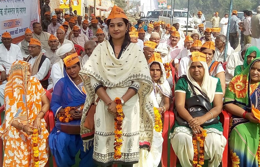 BJP supporters are seen at an election rally in Kairana. DH photo