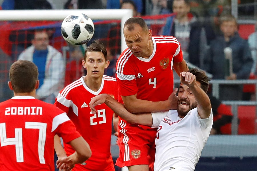 The Russian team's mediocre performance in the recent months has not gone down well with the home fans as they prepare to welcome the World Cup. REUTERS 