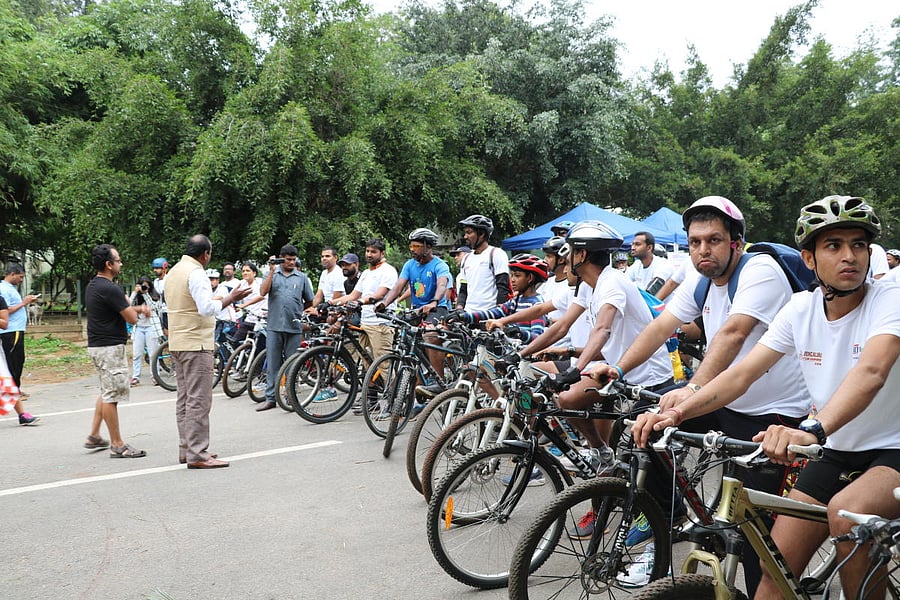 The inauguration of the Bengaluru Bicycling Championship on Sunday.
