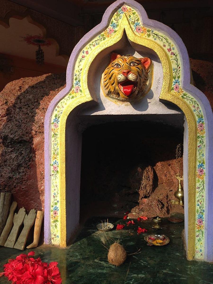 The wooden hands and legs are kept near the deity in belief that ailments would be cured. (Photo V Athreya)