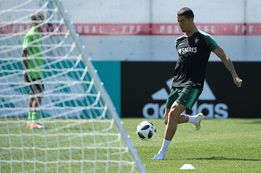 It was Ronaldo's 51st career hat-trick, and the 51st in the tournament's history, as the Real Madrid star became just the fourth player to score in four World Cups. (Reuters Photo)