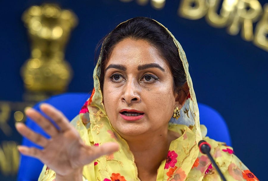 Union Minister for Food Processing Industries Harsimrat Kaur Badal. PTI