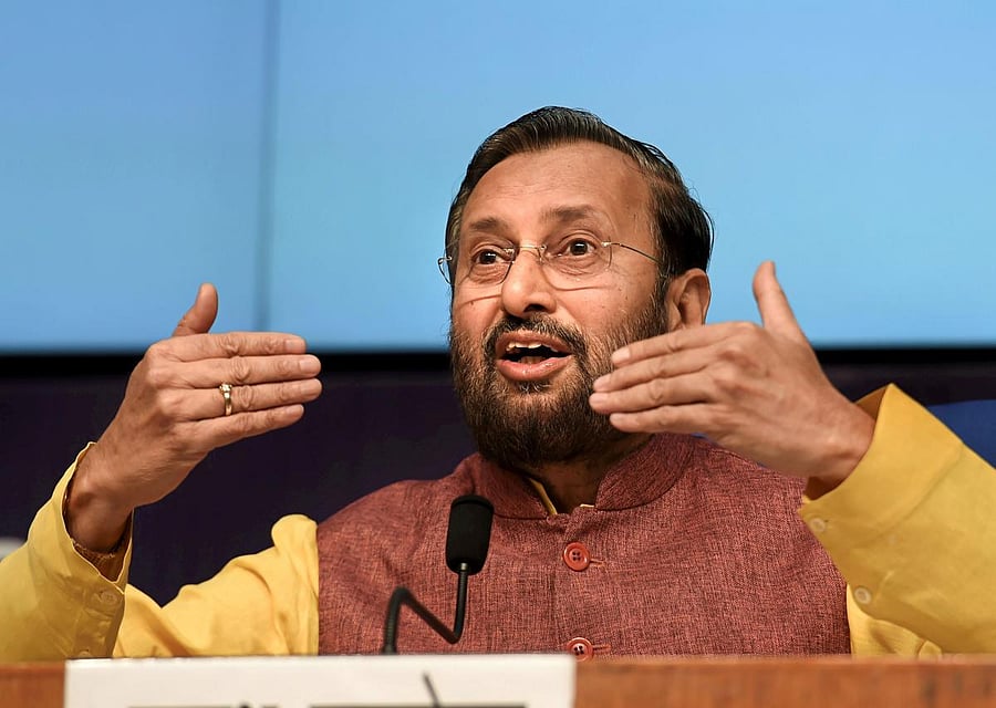 Human Resource Development Minister Prakash Javadekar addresses a press conference, in New Delhi. PTI file photo