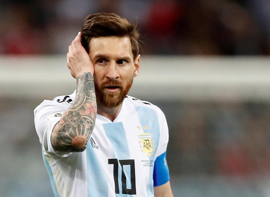 Argentina's Lionel Messi looks dejected after the match. (Reuters)