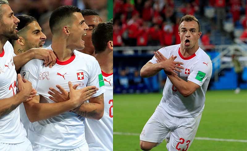 Granit Xhaka and Xherdan Shaqiri. Reuters photos.