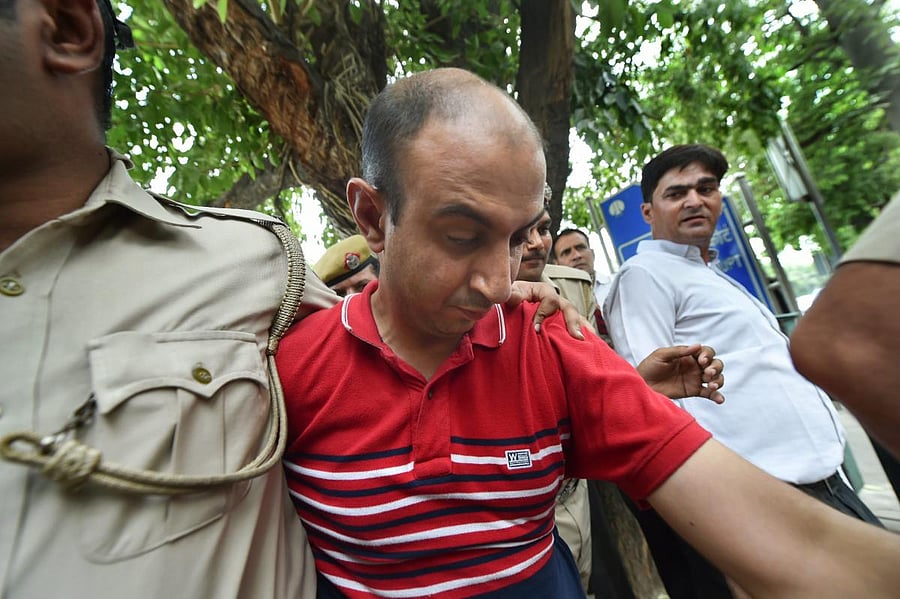 Army Major Nikhil Rai Handa produced at Patiala Court. PTI file Photo