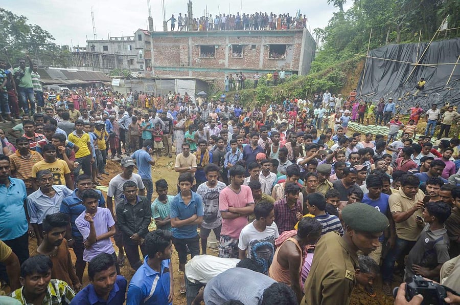The toll due to landslide this monsoon has risen to nine. PTI Photo