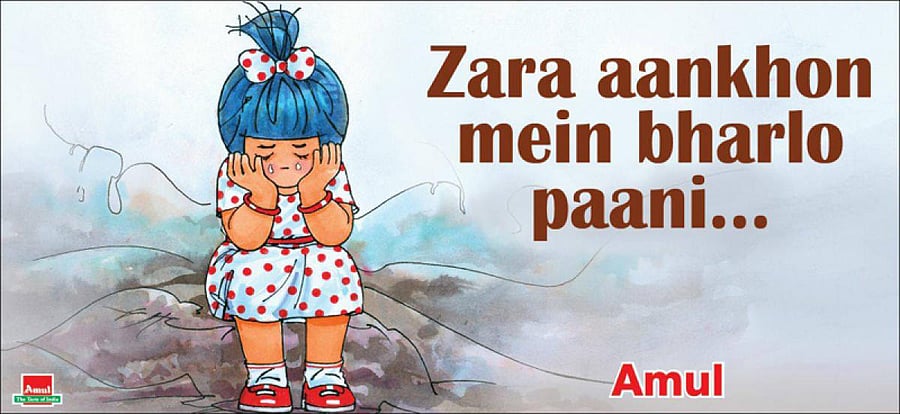 A poignant illustration this year was well received for capturing the sense of hopelessness as India reeled in shock from two high-profile child rapes.It showed the Amul girl sitting down, her head buried in her hands, weeping.