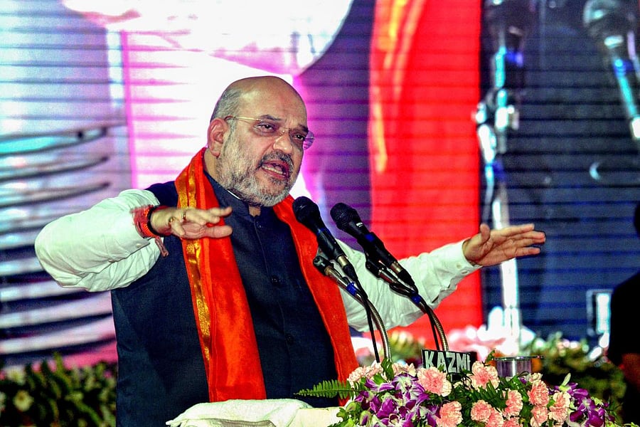 BJP President Amit Shah speaks during the Prabuddhjan Sammelan, in Agra on Thursday, July 05, 2018. (PTI Photo)