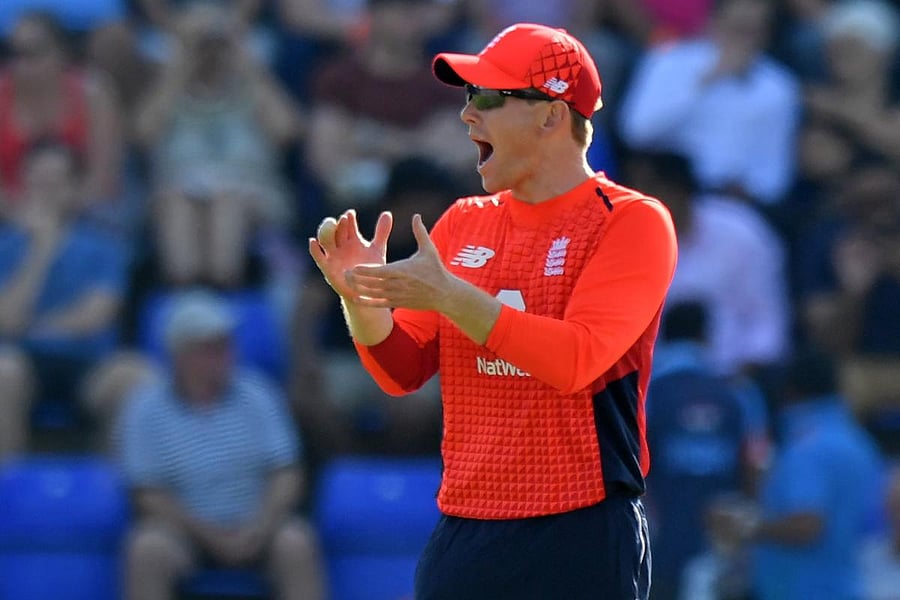England's captain Eoin Morgan said the pacy pitch helped his side in the second T20I against India in Cardiff. AFP 