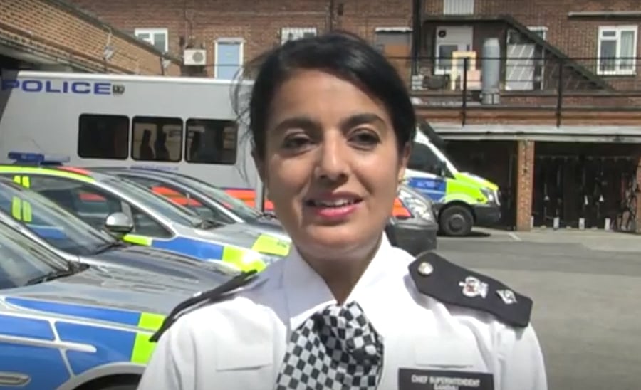 Parm Sandhu, currently serving as Temporary Chief Superintendent with the Metropolitan Police, has been served with a "gross misconduct" investigation notice and could potentially face a serious disciplinary charge. Image: Video grab 