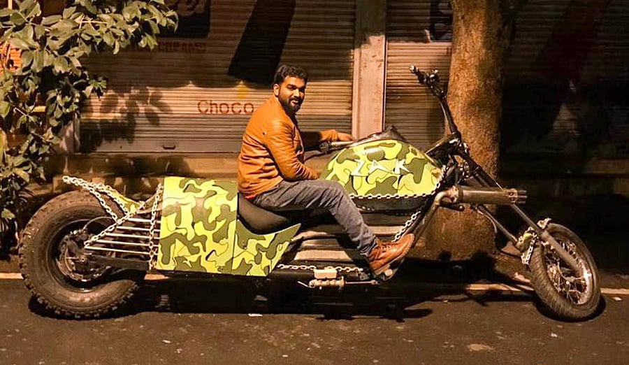 Zakir Khan with his customised bike.