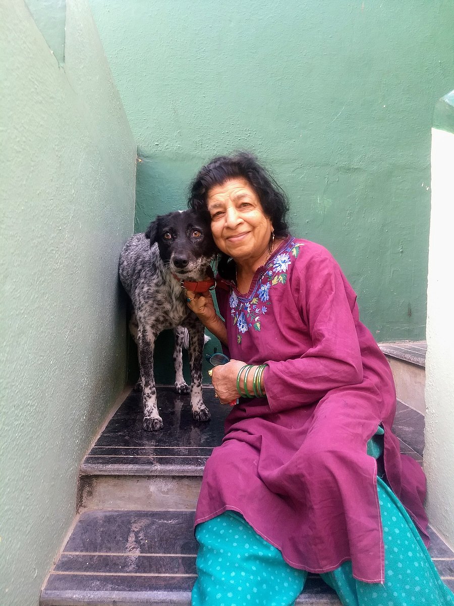 The author with her pet