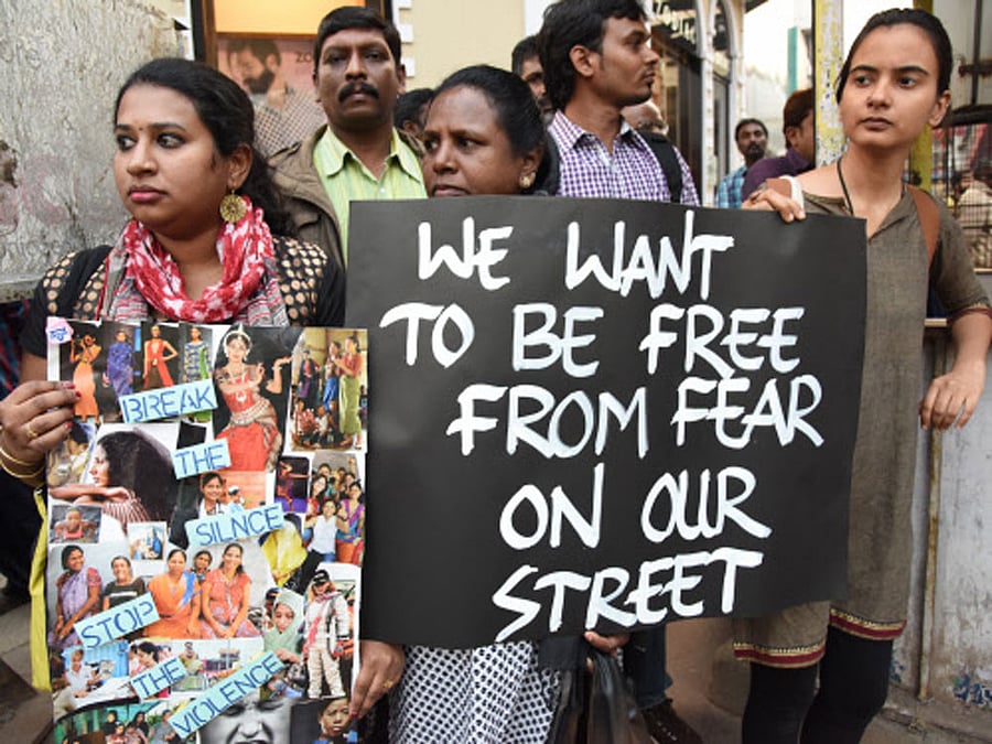A video showing the girl, confronting the accused and later beating him black and blue with a stick has gone viral on social media. (DH File Photo)