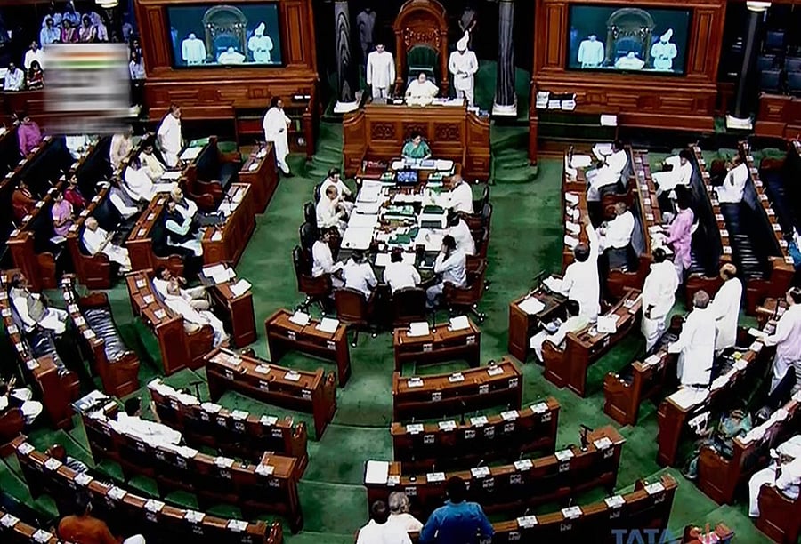 A view of the Lok Sabha during the Monsoon session of Parliament, in New Delhi on Monday, July 30, 2018. (PTI photo)