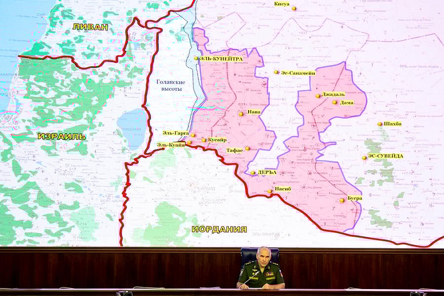 Chief of the Main Operational Directorate of the General Staff of the Russian Armed Forces Lieutenant General Rudskoi attends a news briefing in Moscow. Reuters photo