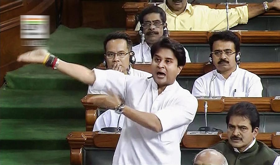 Congress MP Jyotiraditya Scindia. PTI file photo