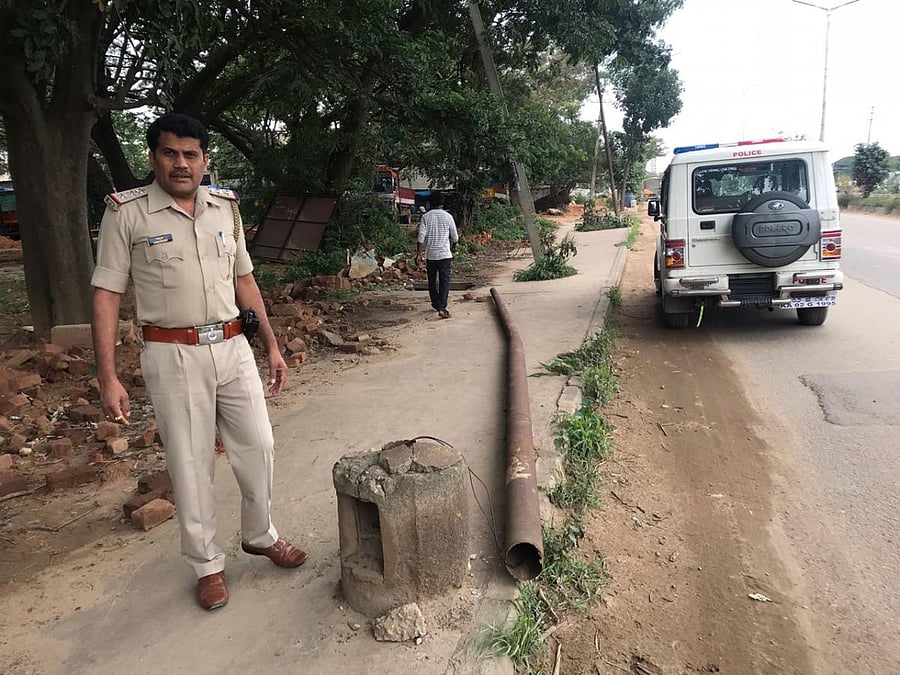 The rusted iron pole at Dinnur Cross near Hope Farm in eastern Bengaluru.