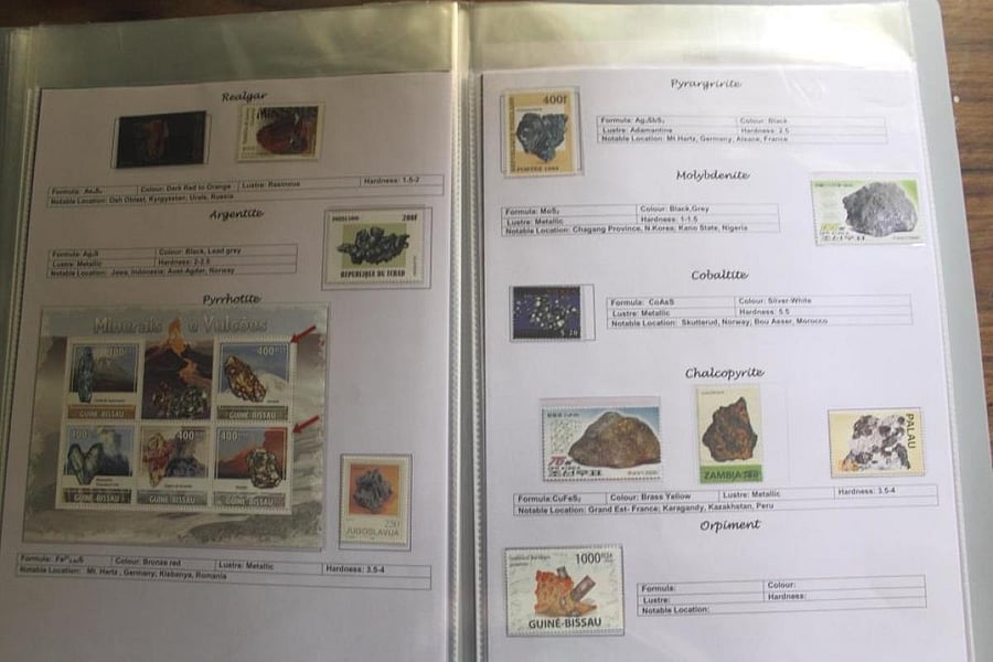 Adesh Barde’s collection of theme-based stamps.