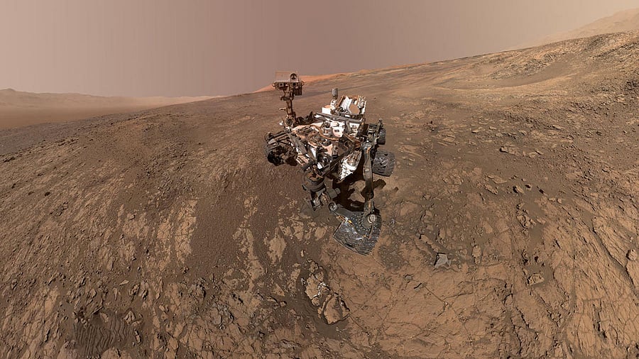 NASA's Curiosity Mars Rover snaps a self-portrait at a site called Vera Rubin Ridge on the Martian surface in February 2018 in this image obtained on June 7, 2018. Courtesy NASA/JPL-Caltech/MSSS/Handout via REUTERS