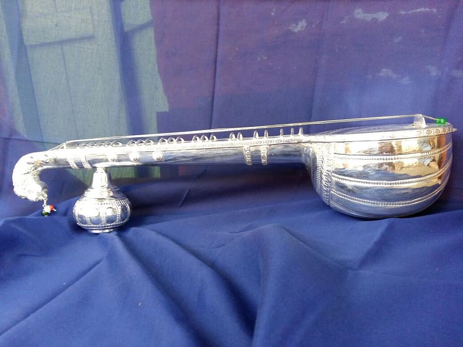 A silver-plated artefact made by Anil Pattar