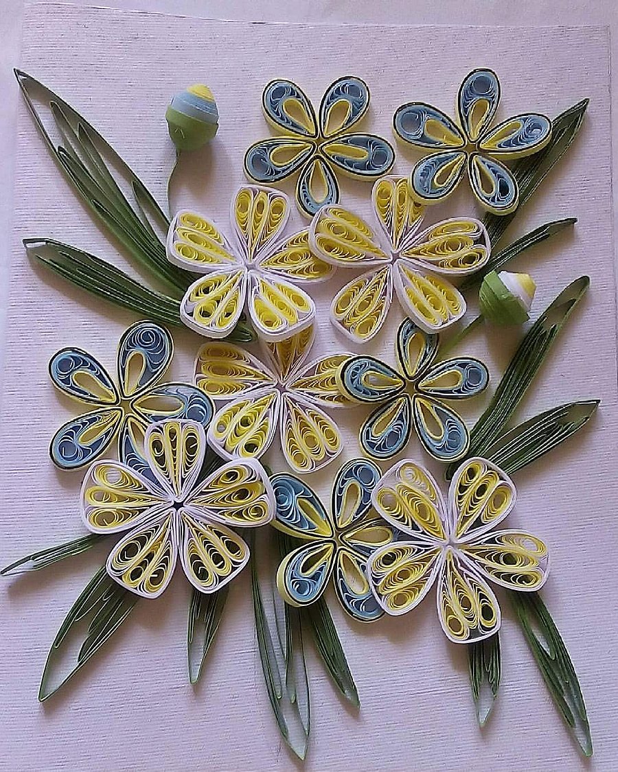 Apoorva uses handmade quilling paper to make intricate designs.
