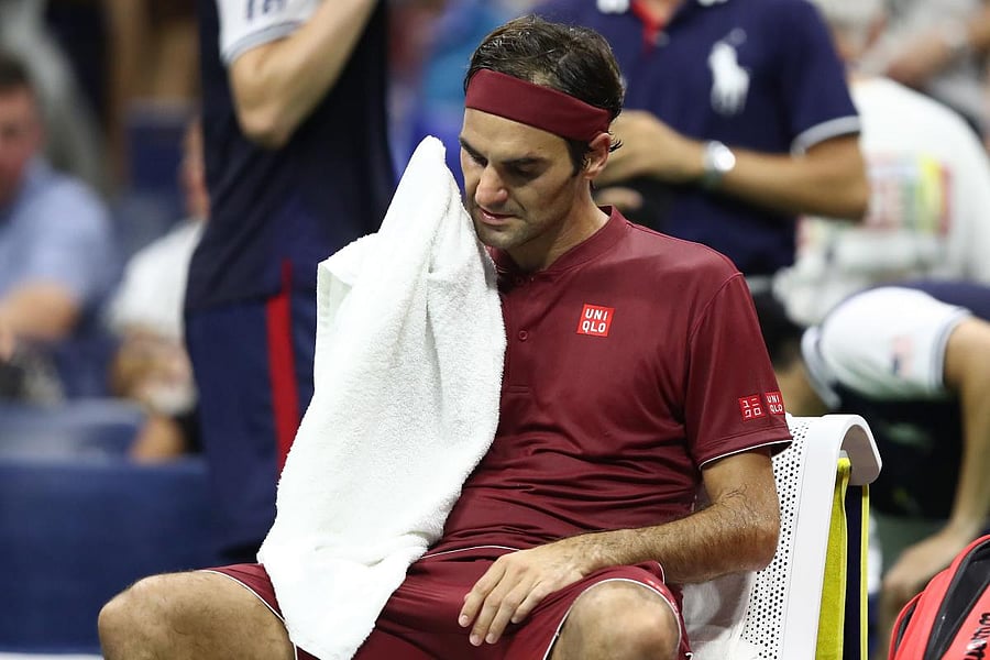 TOO HOT TO HANDLE: Switzerland ace Roger Federer said the humid conditions were tough to handle during his defeat to Australia's John Millman in the fourth round of the US Open. 