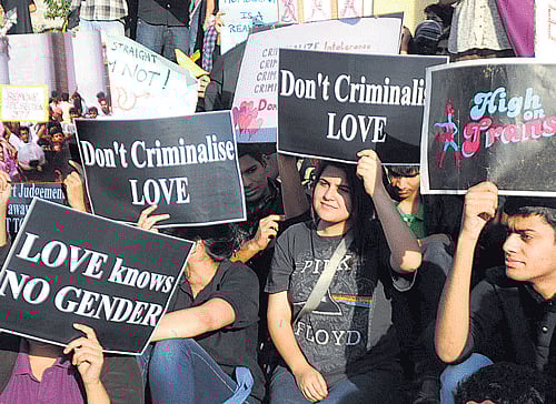 Activists protest in Bangalore on Wednesday. DH photo