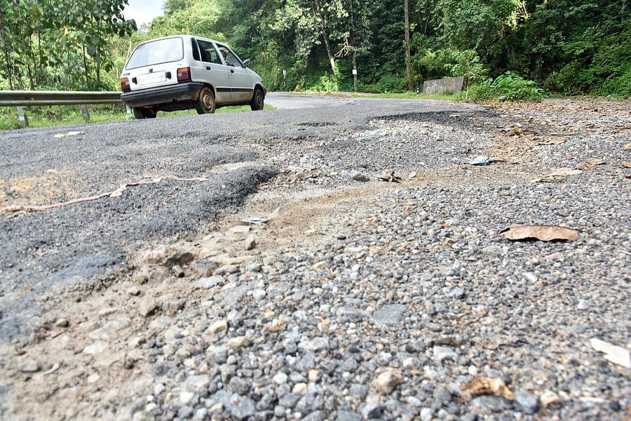 The Sampaje Ghat Road is in a deplorable condition following landslides. Even if it is restored, only light vehicles can move on the stretch. The movement of heavy vehicles on the stretch will take some more time, he added. DH Photo/Janardhan B K