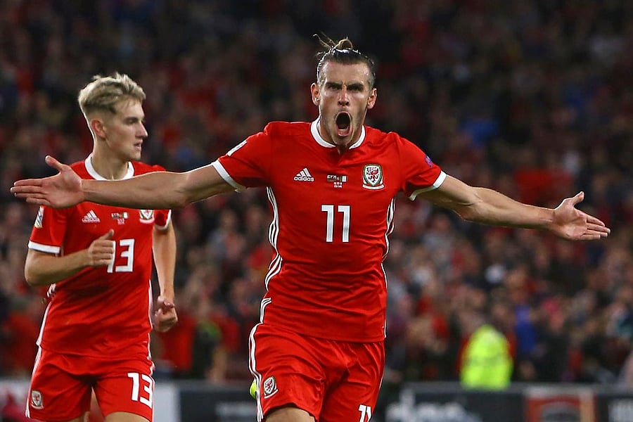 PROLIFIC Gareth Bale celebrates after scoring during a UEFA Nations League tie between Wales and Republic of Ireland. AFP