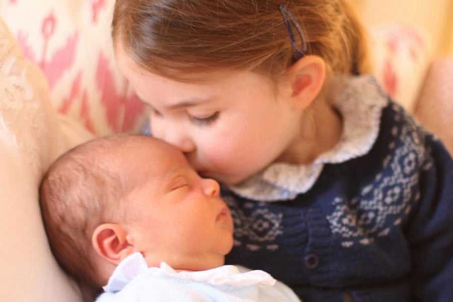 Britain's Princess Charlotte and her brother Prince Louis are seen in this photograph released by Kensington Palace, and taken by Britain's Catherine, Duchess of Cambridge. Reuters
